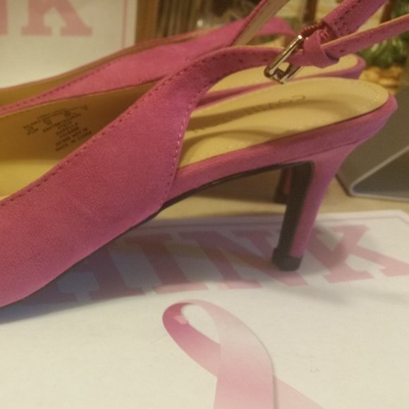 NEW PINK SLINGBACKS  STUNNING PINK !!! SIZE 9.5 - Picture 6 of 7